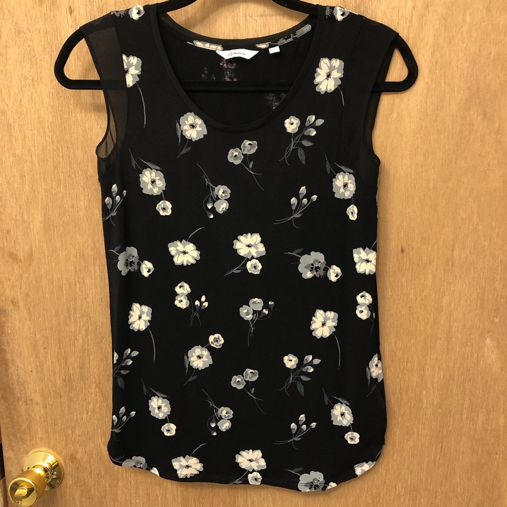 Reitmans Black Floral Blouse